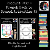 Product Pair: French Back to School Activities #2
