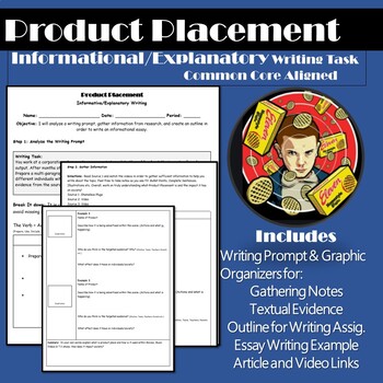 Preview of Product Placement: Informational Writing Task: Self Guided/ Google Classroom
