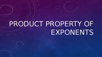 Preview of Product Property of Exponents: PowerPoint
