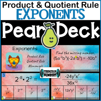 Preview of Product & Quotient Exponent Rule Digital Activity for Pear Deck/Google Slides