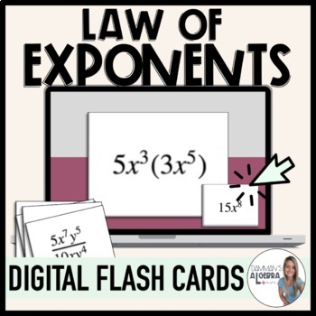 Preview of Product/Quotient/Zero Exponent Rules - DIGITAL flashcards - Distance Learning