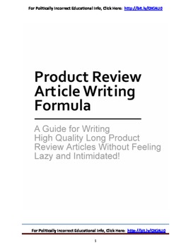 Preview of Product Review Article Writing Method