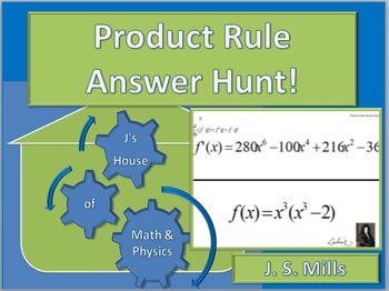 Preview of Calculus Product Rule Answer Hunt