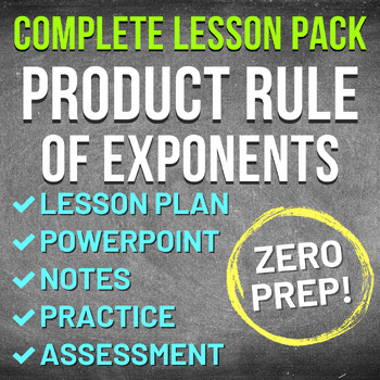 Preview of Product Rule Worksheet Complete Lesson Pack (NO PREP, KEYS, SUB PLAN)