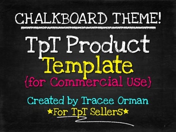 Preview of Product Template for Sellers: Chalkboard Theme