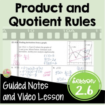 Preview of Product and Quotient Rules Guided Notes with Video #Distance Learning