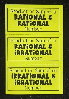 Preview of Product and Sum of Rational and Irrational Numbers - Editable Foldable Notes