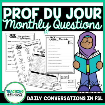 Preview of Prof du Jour Daily Questions for Core French | Oral Communication Activity