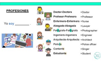Preview of Profesiones y adjetivos (Professions and adjectives)