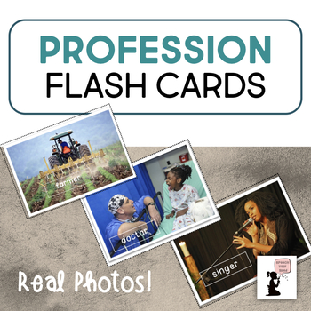 Preview of Profession Flash Cards Real Photos | Professions | Community Helpers