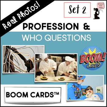 Preview of Professions & Who Questions Boom Cards™ Real Photos Set 2 | Careers | Community