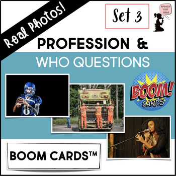 Preview of Professions & Who Questions Boom Cards™ Real Photos Set 3 | Careers | Community