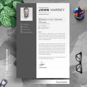 Professional Black Resume Template by ResumeInventor | TPT