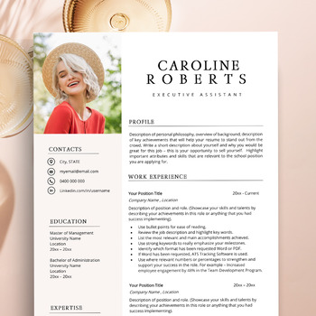 Preview of Professional CV Template, Administrator Resume Template, Teacher Resume Template