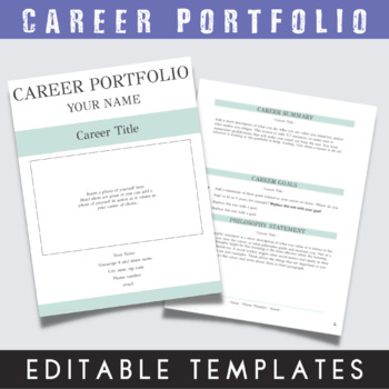 Professional Career Portfolio Templates {Editable, Printable, and Digital}