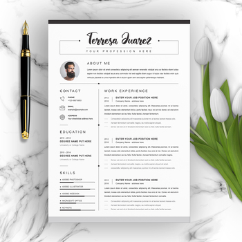 Preview of Professional Clean Resume / CV Template with MS Word