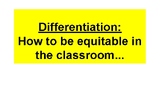 Professional Development  "How to be equitable in the classroom?"