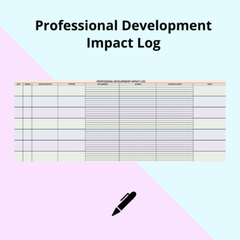 Preview of Professional Development Impact Log