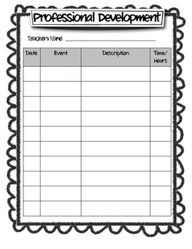 Preview of Professional Development Log for Teachers