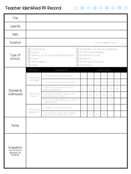 Professional Development Logbook Linking Australian Teaching Standards