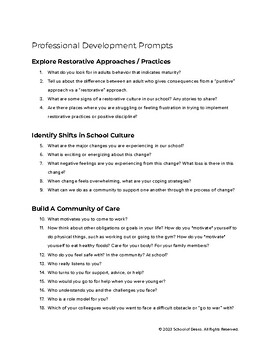 Preview of Professional Development Prompts - Get The Most Out of Conversations with Staff