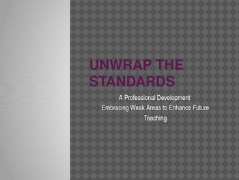 Preview of Professional Development Regarding Unwrapping the Standards