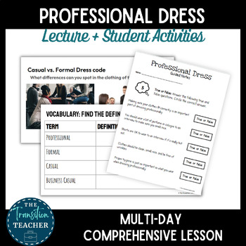 Preview of Professional Dress | Lecture and Student Activities 