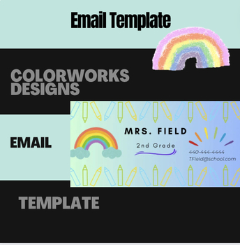 Preview of Professional Email Signature Canva| Spring Email Template| Teacher Resource