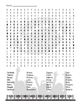 NFL Teams Word Search Puzzle - Free Printable - Growing Play