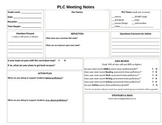 Professional Learning Community/PLC Agenda Notes (EDITABLE)