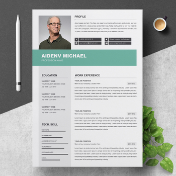 Preview of Professional Resume Template | 2 Pages MS Word CV with Cover Letter