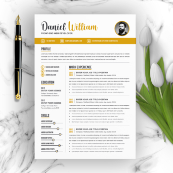 Preview of Professional Resume Template, Clean Resume, Resume for Word, CV Resume