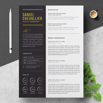Preview of Professional Resume Template | Digital Marketer and Teacher
