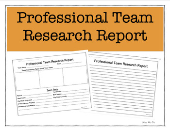 Preview of Professional Sport Team Research Report