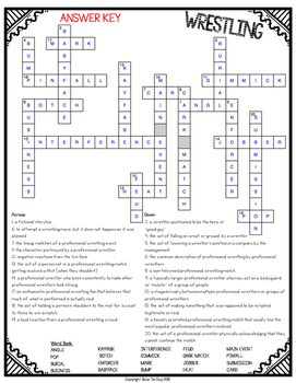 Professional Wrestling Crossword by Bow Tie Guy and Wife TPT