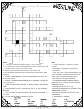 Professional Wrestling Crossword Part 2 by Bow Tie Guy and Wife TPT