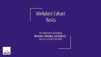 Preview of Professionalism Unit: Workplace Culture