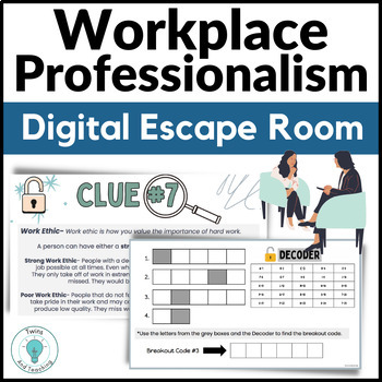 Preview of Professionalism in the Workplace Digital Escape Room - Adulting Activity - FACS