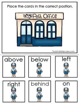 professions mail carrier themed positional word game printable