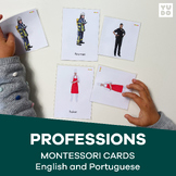 Professions Montessori 3 part cards for toddlers in englis