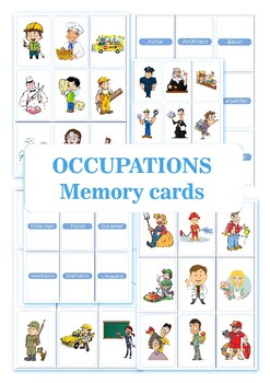 Preview of Professions, Occupations, Jobs memory game.
