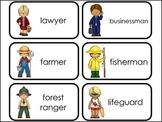 Professions Themed Picture and Word Flash Cards.