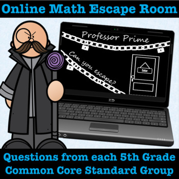 Preview of Professor Prime - Digital Escape Room Game - 5th Grade Math Review