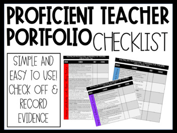 Preview of Proficient Teacher Portfolio Checklist