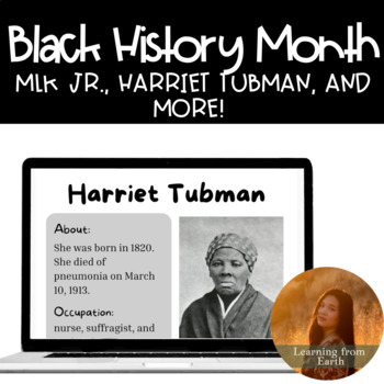 Preview of Profiles of Influential Black People like MLK Jr., Harriet Tubman, etc.