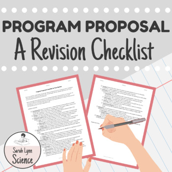 Preview of Program Proposal Revision Checklist