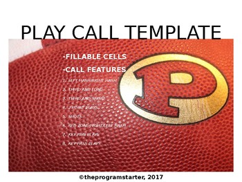 Preview of Program Starter Football Play Calling Template for Mac