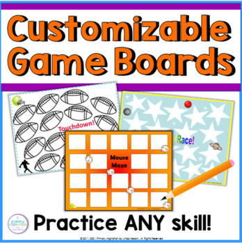 Preview of Board Game Templates - Customizable with Ideas for K-1, 2-3, & 4-5