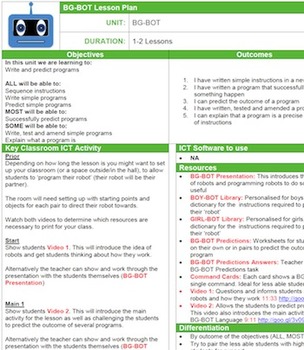 Preview of Programming BG-BOT Lesson Plan and Resources