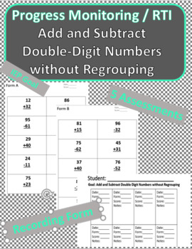 Add/Subtract Double Digit Numbers without regrouping- Progress ...